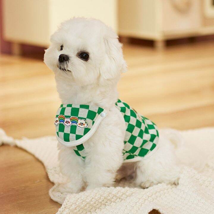 bib-pet-clothes-checkerboard-fashion-brand-vest-pet-dog-cat-summer-clothes-puppy-fadou-teddy-schnauzer-clothing