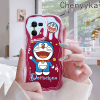 เคส Chenyyyka สำหรับ OPPO Reno 7 4G Reno 8 4G F21 Pro F21s Reno 4 Pro Reno 6เคสการ์ตูนลายโดราเอมอนที่น่ารักดีไซน์ใหม่เนื้อครีมขอบคลื่นเคสมือถือกันกระแทกแบบใสนิ่มโปร่งใสลายกล้องถ่ายรูปฝาครอบป้องกันอ่อนโยนแบบเรียบง่าย