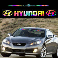 92ซม.X 10ซม.Hyundaiสติกเกอร์กระจกหน้ารถเลเซอร์กันน้ำด้านหน้าด้านหลังกระจกกันลมหน้าต่างสติกเกอร์