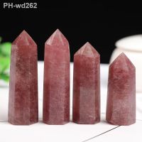 100 Natural Strawberry Crystal Tower Room Decor Aquarium witchcraft Ornaments Crafts Raw Ore Healing Crystal Point wand Gift