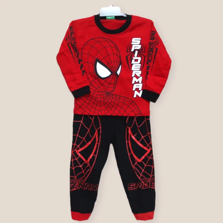 setelan baju tidur anak superhero spiderman/kaos baju piyama spiderman  superhero size 2-12thn | Lazada Indonesia