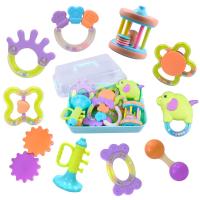 10PCS Baby Rattle Toys Set Infant Teething Toy Chewing Silicone Teether Newborn Gifts for 0 3 6 9 12 Months Boys Girls