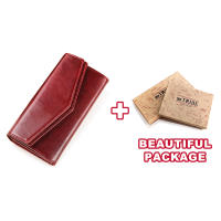 KAVIS Luxury Brand Genuine Leather Women Long Zipper Coin Purses New Design Clutch Wallet Female Red Money Credit Card Holder