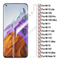 999D Soft Hydrogel ฟิล์มสำหรับ Xiaomi Mi 12 11 10 Ultra 12X 12S 11T 11X 10T Pro ป้องกันหน้าจอ Mi Note 10 Lite 10i 11i ไม่ใช่แก้ว-yeyenpengyru