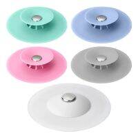 5 Pcs Silicone Shower Drain Stopper Hair Trap Hair Catcher Bathtub Plug Universal Use for Sinks, Bathroom, Kitchen