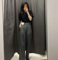 Uniqlo Autumn new high-waist slim high-end drape casual suit pants wide-leg pants wide-leg womens clothing 450639