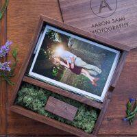 (Free Custom Laser Engraving LOGO) Wooden Album Box(4x6 inch Photo) and Wooden USB3.0 Pendrive 512GB 256GB 128GB 64GB 32GB 16GB