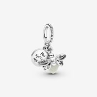 New Original 925 Sterling Silver Bead Animal Cute Little Firefly Dangle Charm Fit Pandora Bracelet Necklace DIY Women Jewelry