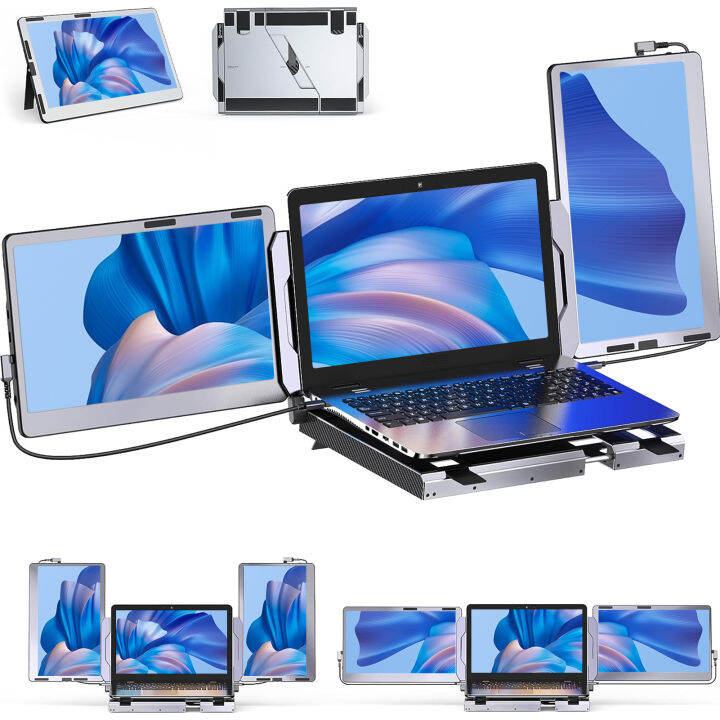 OFIYAA F2 14'' Triple Screen Laptop Screen Extender Laptop Monitor Extender with 360° Rotation