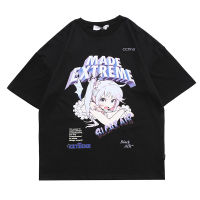 Aolamegs T Shirt Men Cartoon Anime Manga Girl Printed Men‘s Tee Shirts Summer Loose Cozy Japanese Harajuku Couple Streetwear men