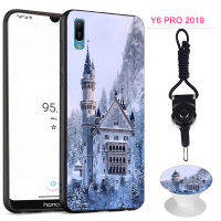 มาใหม่ล่าสุดสำหรับ Huawei Y6 Pro 2019เคสสำหรับหัวเหว่ยโทรศัพท์กรอบเคสซิลิโคนนิ่มที่มีรูปแบบเดียวกันกับขาตั้งโทรศัพท์และเชือก