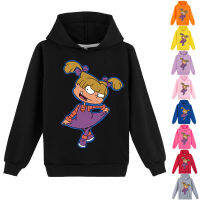 Rugrats เสื้อฮู้ดเด็กผู้ชายเด็กผู้หญิง,เสื้อกันหนาวมีฮู้ดผ้าฝ้ายพิมพ์ลายการ์ตูนเสื้อสวมหัว Y413เหมาะกับผิวฤดูใบไม้ร่วง