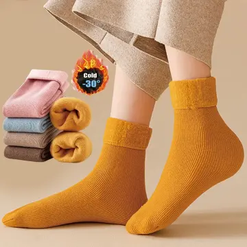 Women Warm Socks Wool Cashmere  Soft Casual Solid Winter Socks - 1pairs  Women Winter - Aliexpress