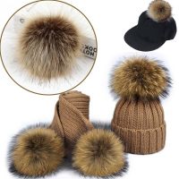 【CW】 Fake hair balls Hairball Hat top decoration Faux Fur With Buckle  PomPom Soft 10-12CM Cap Accessories