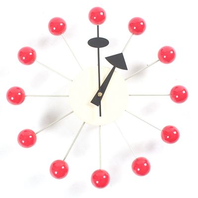 Quiet Round Ball Wood Wall Clock Home Decor Modern Design Clocks for Living Room Decoration Accessories with Movement