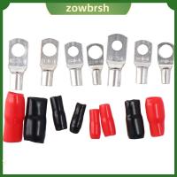 ZOWBRSH 240Pcs ทนทานสำหรับงานหนัก ปลั๊กลวดทองแดง AWG 4 6 8 10 ตาไก่ทองแดง พร้อมชุดรองเท้าขั้วต่อ PVC 120ชิ้น ขั้วต่อวงแหวน SC กล่องกระจายสินค้า