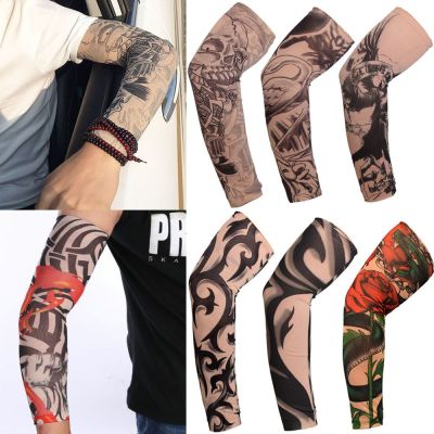 Summer Cooling Outdoor Sport Basketball Running Arm Cover Flower Arm Sleeves Tattoo Arm Sleeves Sun Protection Sleeves