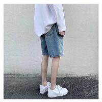 S-3XL Mens Loose All-Match Fashionable Solid Color Straight Shorts Summer Korean Version Couples Ripped Jeans COD