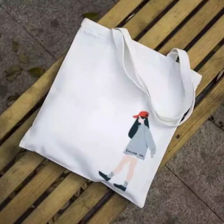 กระเป๋าโท้ทสาวๆฮาราจูกุแฟชั่นเกาหลี-มีซิป