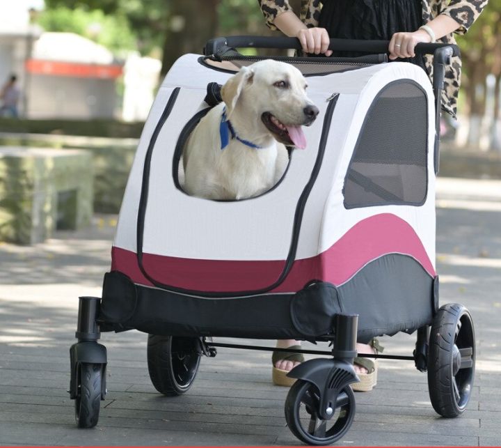 Pet Stroller For Large Dog Disable Elderly Dog Cat Cart Portable Foldable  Trolley Load Bearing 60Kg Dog Carrier | Lazada