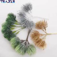 TEAZLE เครื่องประดับคริสต์มาส6ชิ้น/มัดสำหรับงานแต่งงานดอกไม้คริสต์มาสประดิษฐ์ต้นสนต้นไม้จำลองหญ้าเทียม