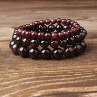 Natural Bracelet 8mm Deep Red Garnet Stone Beads Hand String Fit For Jewelry DIY Men And Women Giving Present Amulet Accessories