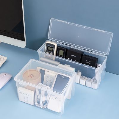 [COD] box desktop storage transparent plastic rectangular with buckle