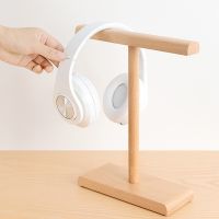 ❖▨ T Shape Wooden Stand Holder for Headset Display Shelf Desk Hanger Headphones Stands Storage Brackets Home Storage Organizer