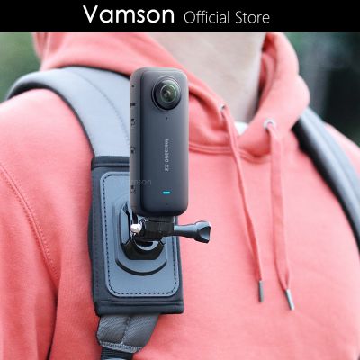 Vamson คลิปติดกระเป๋าเป้หมุนได้360องศาสำหรับ Insta 360 X3หน้าอกยึดแบบหนีบไหล่สำหรับ Insta360หนึ่ง X2 X3 Dji Action 3 Gopro 11