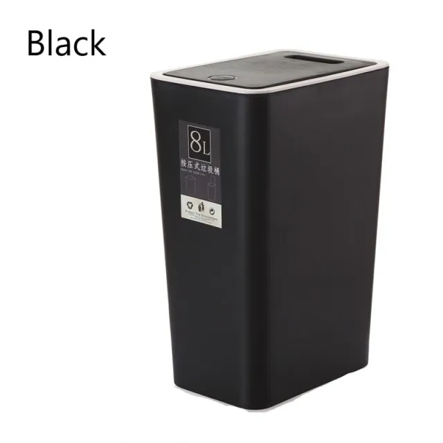 Press Waste Bin With Lid Kitchen Big Storage Food Trash Can Home Recycling Bins Bathroom Trash