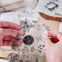 +【】 Moon Flowers Leaves Butterfly Stamp Ruer Clear Stamp Seal Scrapbook Photo Album Decorative Card Making Clear Stamps