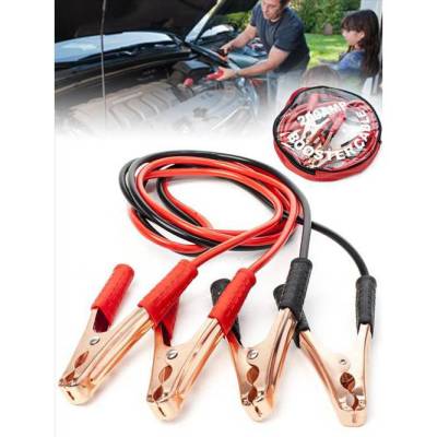 สายพ่วงแบตเตอรี่รถยนต์ หัวทองแดง สายจัมป์สตาร์ท Car Battery Cable สายพ่วง ยาวเส้นละ 2.5 เมตร หัวคีบสายเป็นทองแดง อย่างดี