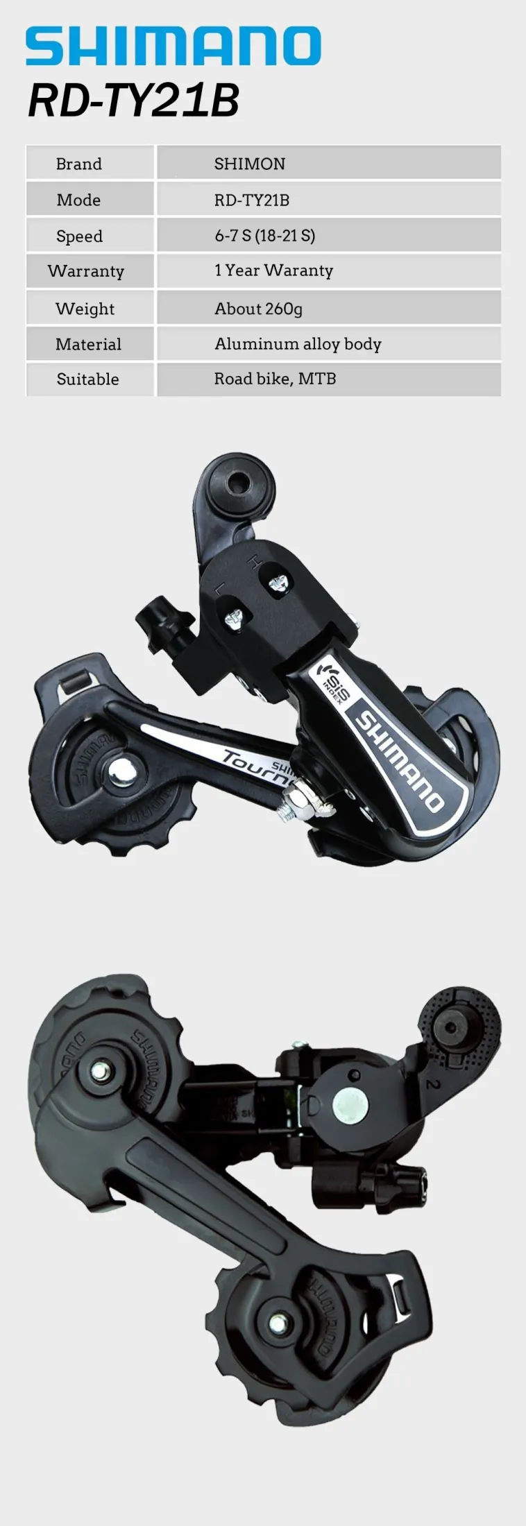 在庫一掃】 Bike Rear Derailleur-RD-TY21B 6 7 Speed Direct Mount for MTB Mountain  Bicyc nikonett.fr