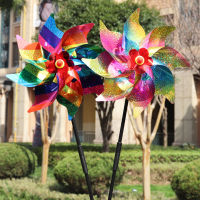 Windmill Bird Repellent ตกแต่ง Bird-Scaring Wind Spinner เด็กของเล่นเด็กติดตั้งง่ายสำหรับสวนกลางแจ้งสนามหญ้า Yard