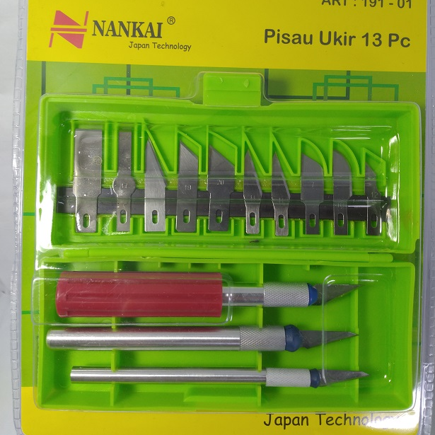 Pisau Ukir Pahat Kayu Set Nankai Hobby Crafting Art Knife 13 Pcs