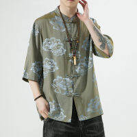 Tang Men S Ice Silk Jacquard Variegated Elegant เสื้อฤดูใบไม้ผลิและฤดูร้อนสไตล์จีนแผ่นปุ่มเสื้อ Taiji ดอกไม้ Coat