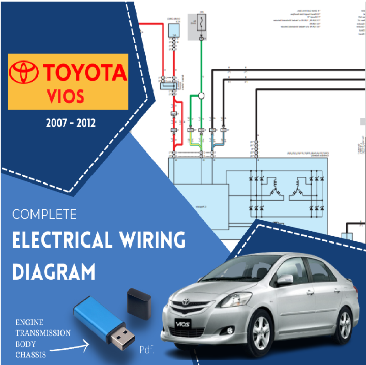 Vios Yaris 2007 to 2012 Automotive Electrical Wiring Diagram Complete