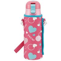 Skater KSDC4-A Drink directly stainless Water bottle 470ml With cover heart Polka dots bg