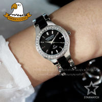 AMERICA EAGLE นาฬิกาข้อมือผู้หญิง สายสแตนเลส รุ่น AE038L - Silver/Black