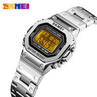 Dress Watches Women Stainless Steel LED Digital Military Waterproof Girls Wrist Watch For Ladies relogio feminino SKMEI 2019