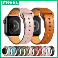 สายหนังของ FREEL สำหรับสายนาฬิกาข้อมือ44มม. 40มม. 42มม. 38มม. สายนาฬิกาข้อมือ Iwatch Series 7 3 4 5 6 SE 41มม./45มม.▪