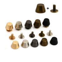 4pcs Handbag Bottom Protecting Feet Nail Bucket Shape Flat Studs Screw Back Spikes Rivets Leather Craft Bag Purse Decor 10 x 7mm