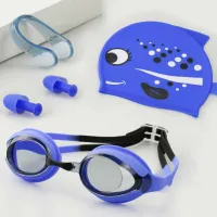 1 Set Swimming Goggles Kit Silicone Solid Color Unisex Swim Glasses Set Waterproof Adjustable Anti-frog Swim Eyewear Set For Kid Goggles