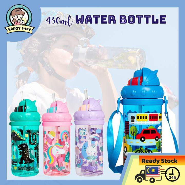 KOGGY 430ML Smiggle Kids Water Bottle BPA Free with Straw Botol Air ...