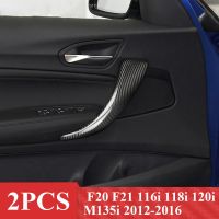 2PCS Car Interior Door Panel Cover for BMW F20 F21 116I 118I 120I M135I 2012-2016 Door Pull Handle Trim, Carbon Fiber