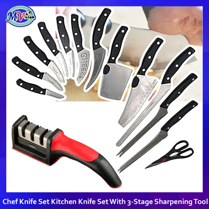 World Class Complete 13Piece Kitchen Knife Set with Slicing Knife