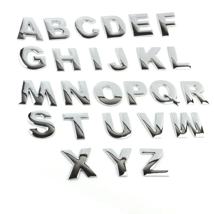 45Mm Height Alphabet 3D Solid Metal Badge Car Sticker Letters Numbers