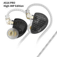 KZ-Auriculares Con Cable AS16 PRO,Alta IMP Edition, Metal 8BA Balance Armature In Ear Monitor,Los Mejores Auriculares Hifi Bass