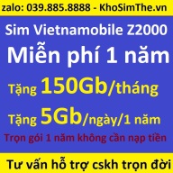 Sim data Vietnamobile 5Gb ngày, Trọn gói 1 năm, không phải nạp tiền thumbnail