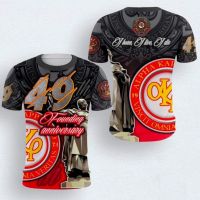 2023 In stock Summer   New 49th Anniversary Akp Alpha Kappa Rho Full Sublimation Frat Shirt 3d T-shirt  Ztx148  t shirt，Contact the seller to personalize the name and logo